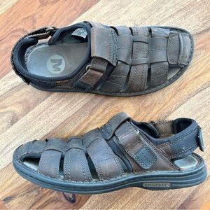 Merrell men’s leather sandals World Midway Bracken